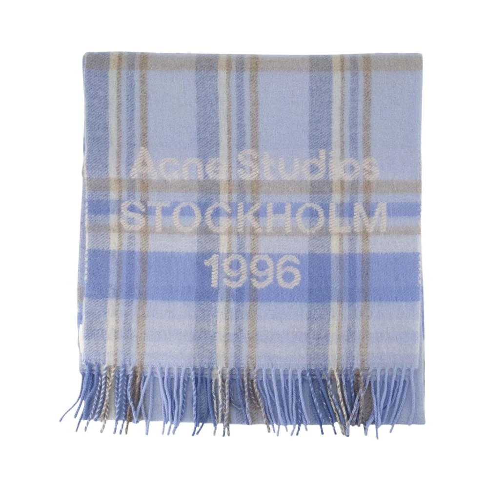 Acne Studios Unisex Multicolor Winter Scarves, One Size, Check Logo Scarf - Wide