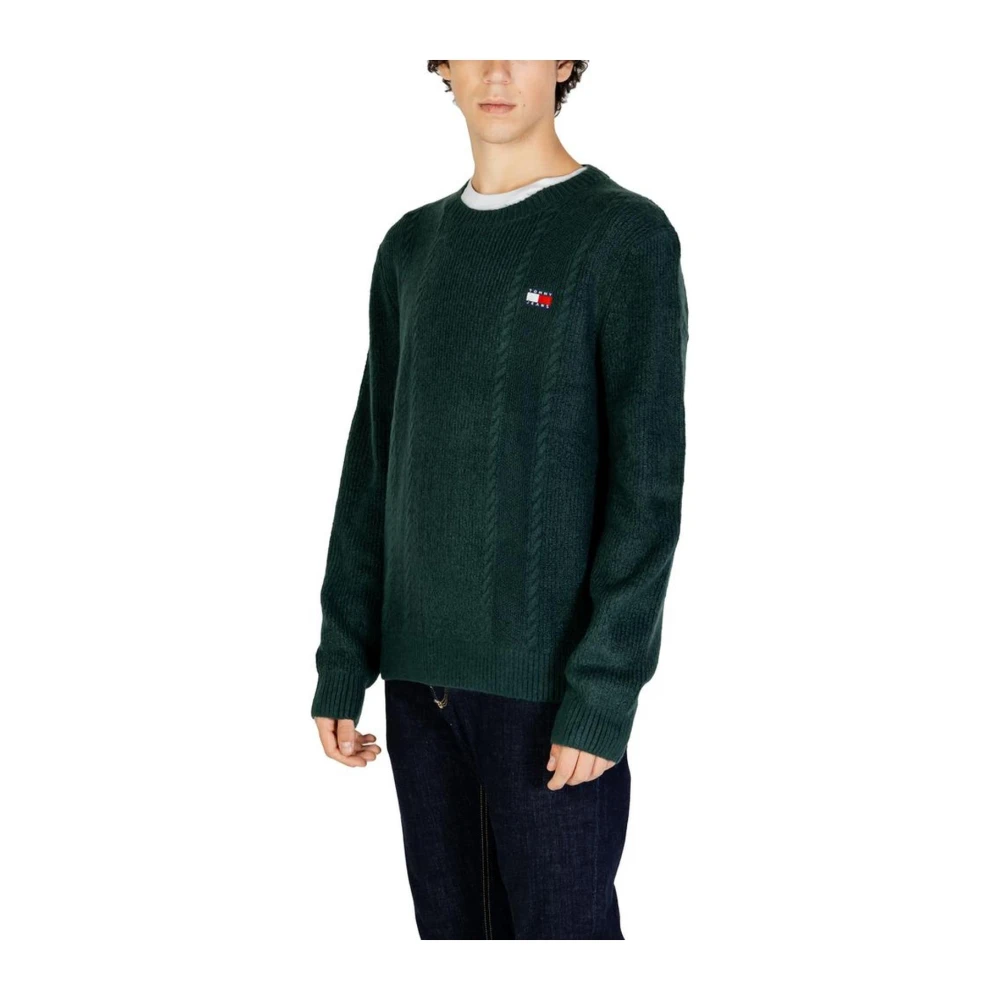 Tommy Jeans Groene Gebreide Trui Heren Herfst Winter Collectie Green Heren