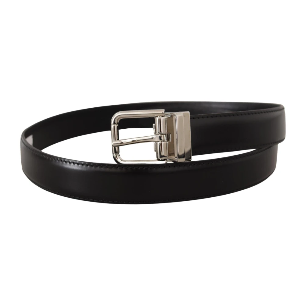 Dolce & Gabbana Luxe Gegraveerde Metalen Gesp Riem Black Heren