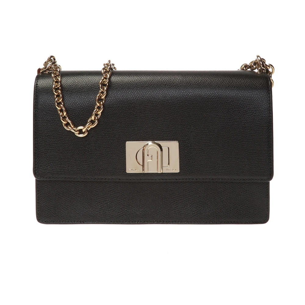 Furla Vrouw Zwart Tassen Dames, One Size, Leer, Schoudertas
