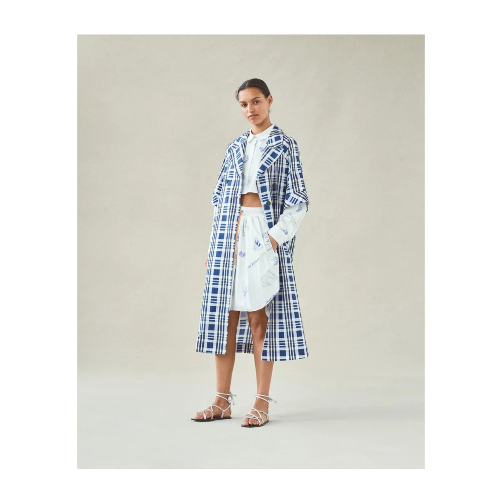 BAUM UND PFERDGARTEN Gerecyclede korte trenchcoat Blue Dames