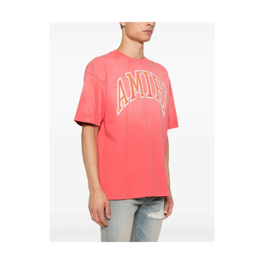 Amiri Rode Katoenen Jersey T-shirt met Logo Red Heren