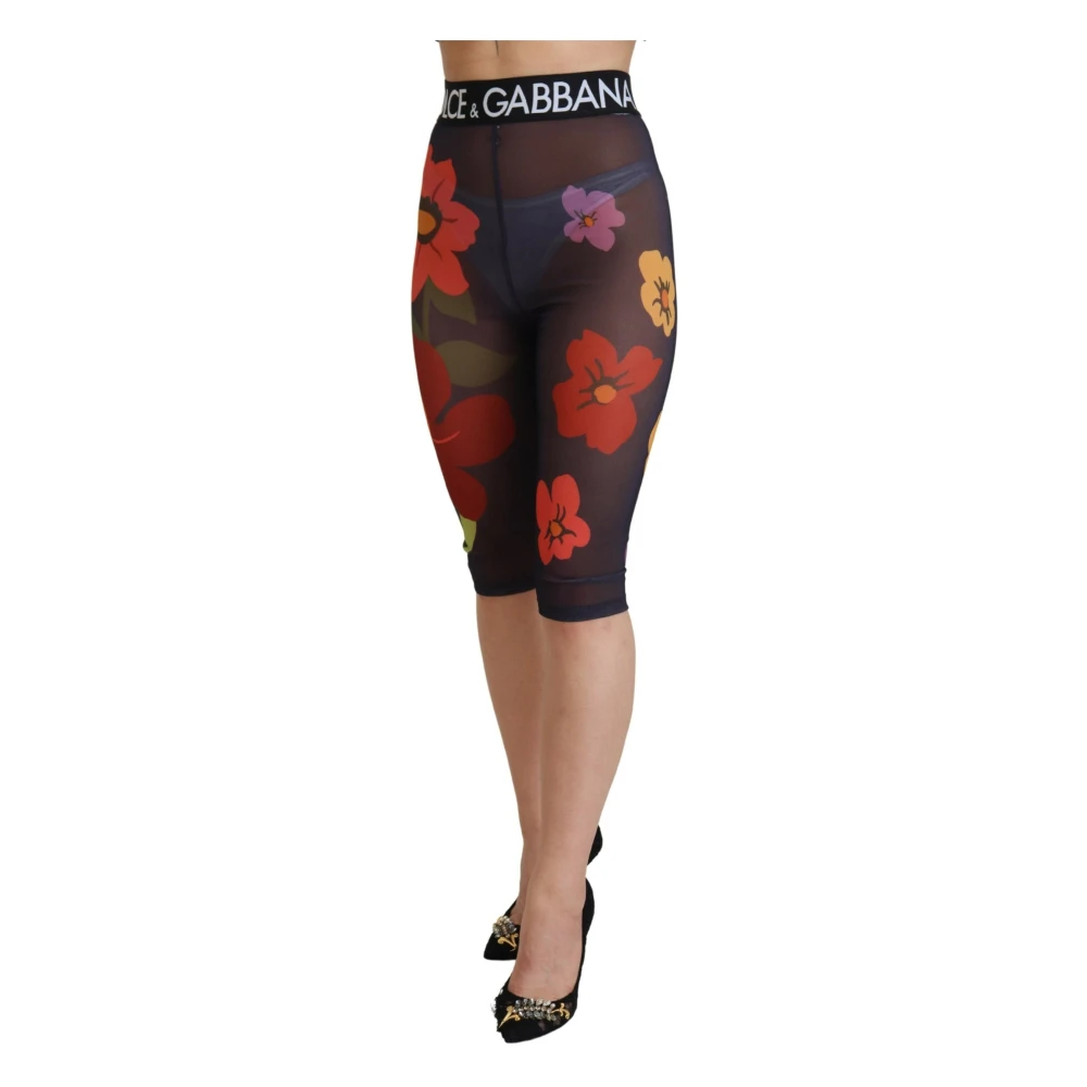 Dolce & Gabbana Bloemen stretch taille leggings Black Dames
