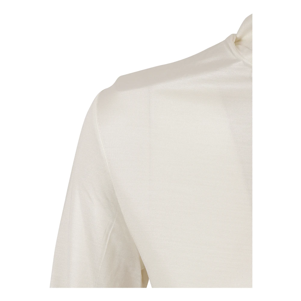 Fabiana Filippi Witte Trui met Omgeslagen Kraag White Dames