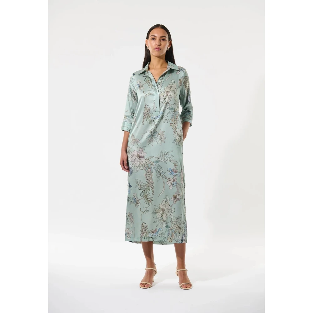 Dea Kudibal Bloemenprint Midi Overhemdjurk Multicolor Dames