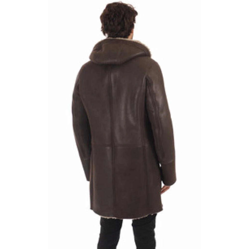 La Canadienne Donkerbruine schapenvachtjas Stijlvol model Brown Heren