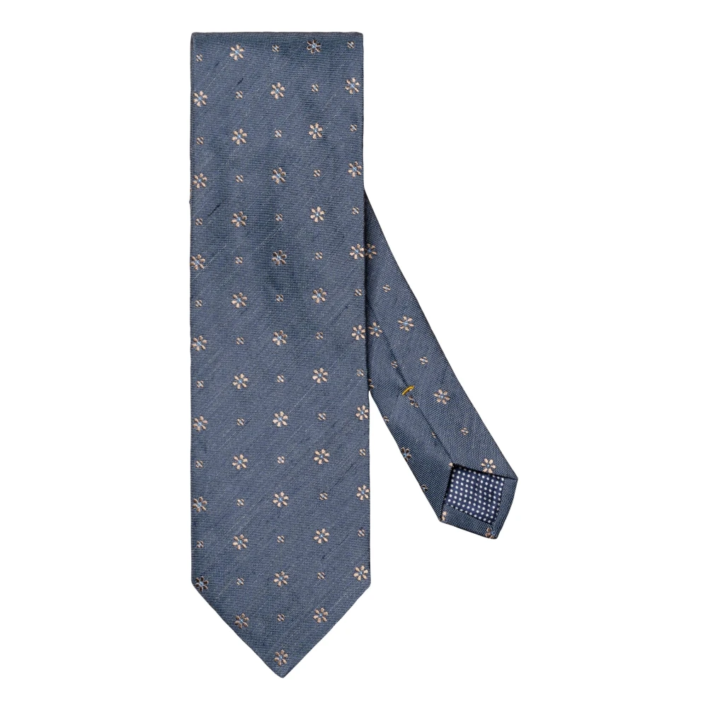 Eton Men's Blue Ties, One Size, Floral Silk Linen Tie