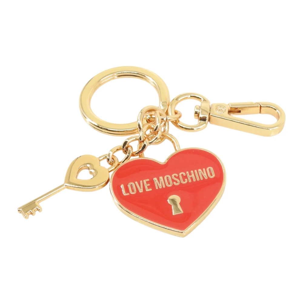 Love Moschino Women's Yellow Keychains, One Size, Metal Logo Keyring
