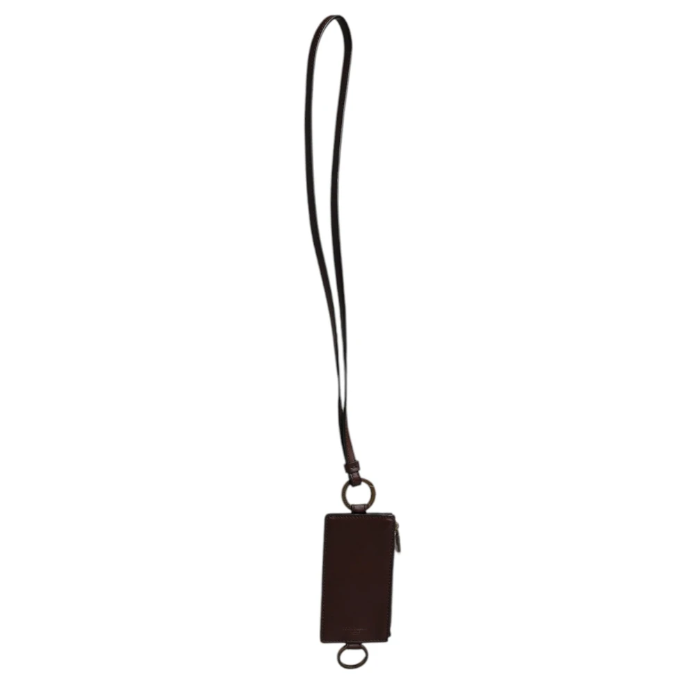 Dolce & Gabbana Herren Braun Er Kalbsleder-Lanyard-Logokartenhalter Geldbeutel Einheitsgröße - Image 2