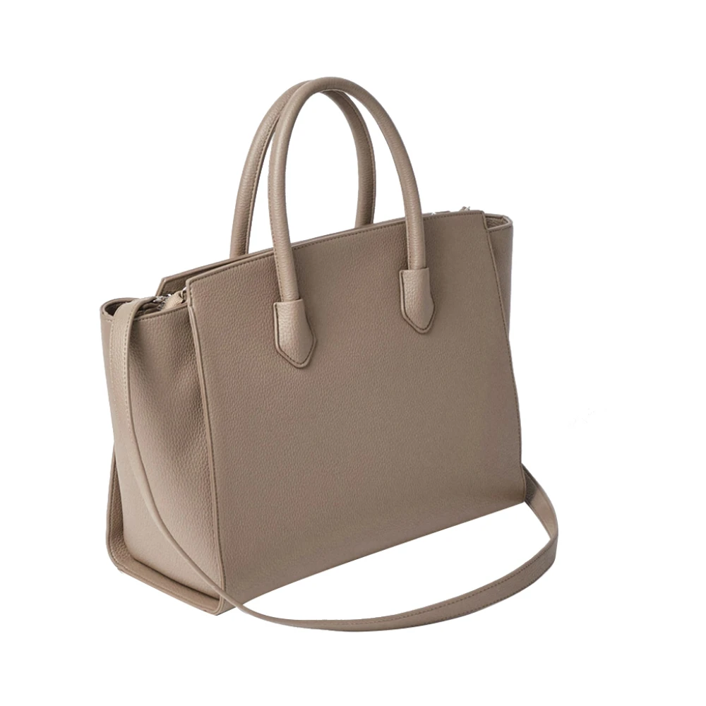 Gaëlle Paris Bruin Leren Shopper Tas met Elegante Details Brown Dames