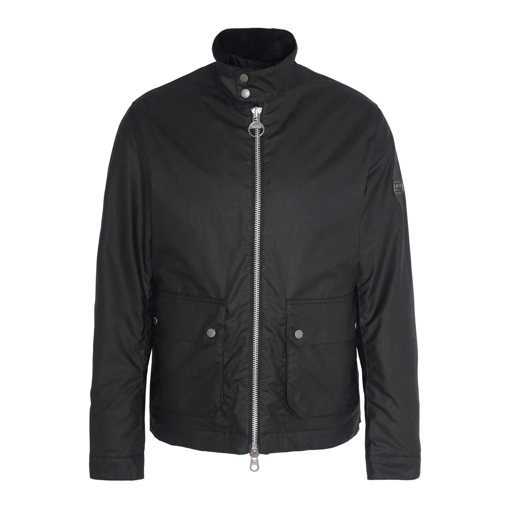 Barbour Harrington Lutlaw Waxed Jacket Black Heren
