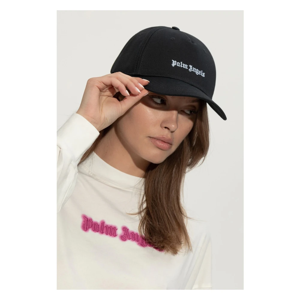 Palm Angels Zwarte Classic Logo Cap Black Dames