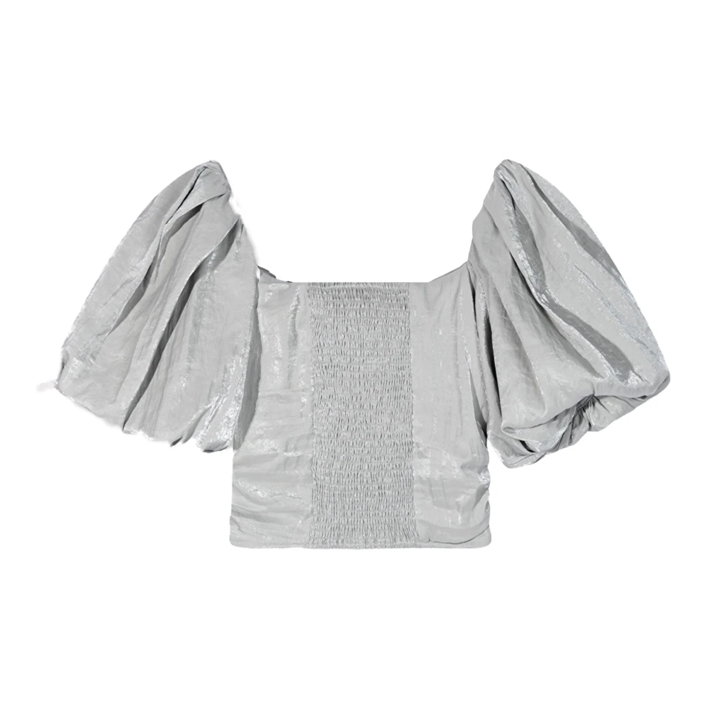Alix The Label Lurex Geweven Top Gray Dames