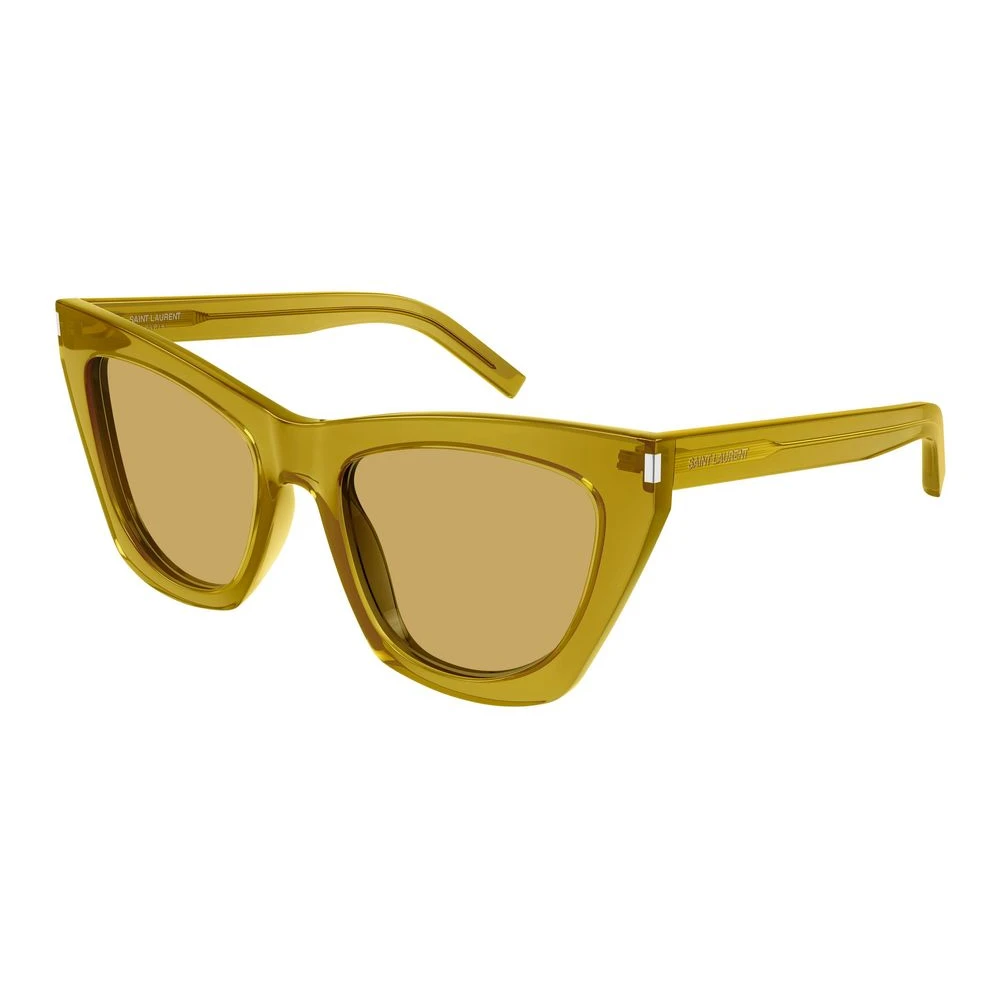 Saint Laurent Women's Green Sunglasses, 55 Mm, Brown Fashion Sunglasses