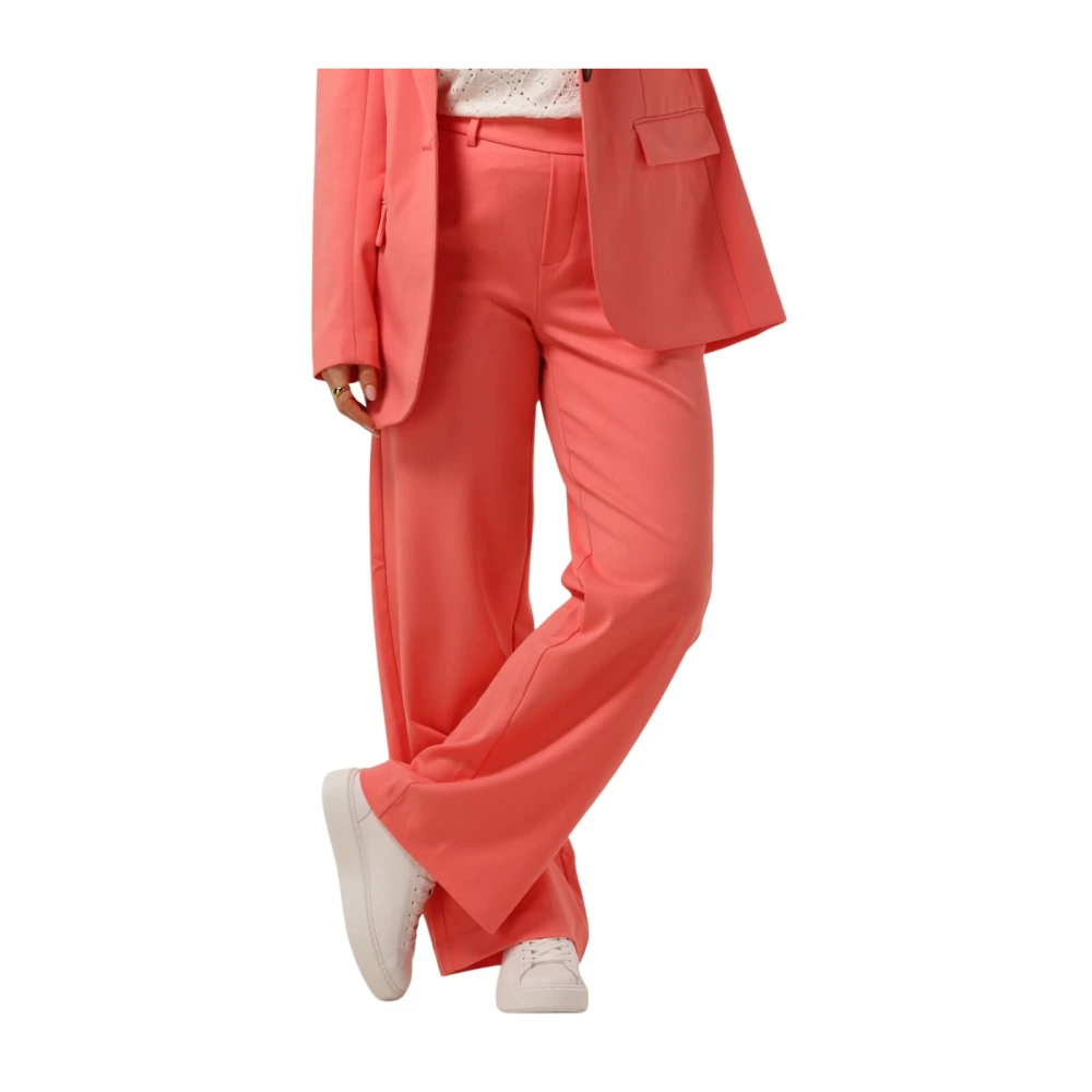 Object Wijde Pijp Oranje Broek Orange Dames