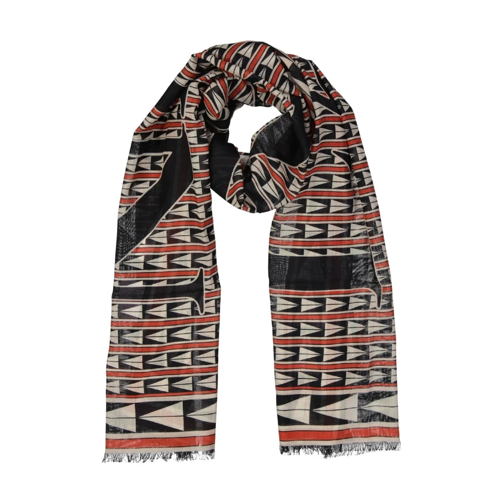 Lanvin Wollen sjaal met geometrisch patroon Orange Dames