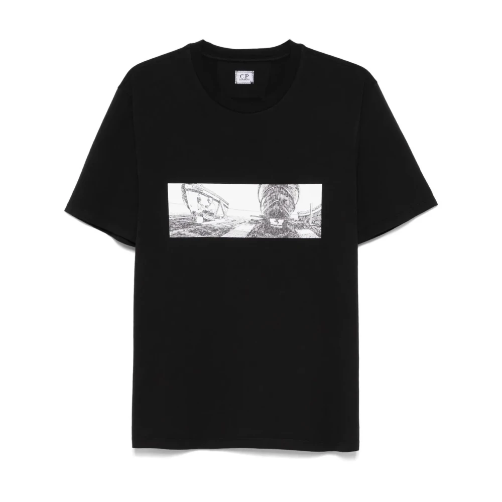 C.P. Company Zwart Korte Mouw T-Shirts Black Heren