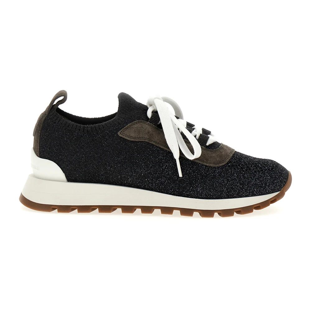 Brunello Cucinelli Knit Runners Dames Schoenen Grijs
