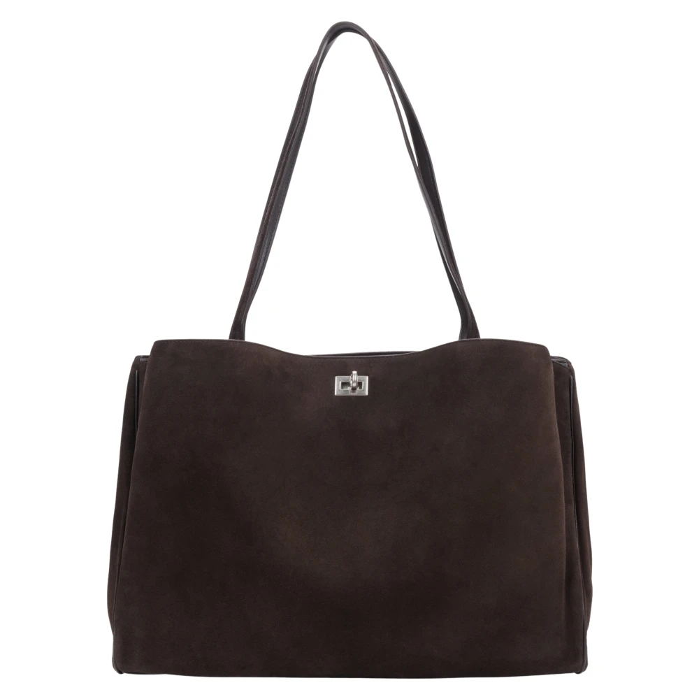 Estro Women's Brown Velour Shopper Bag - Shoulder Bags - One Size - Bags
