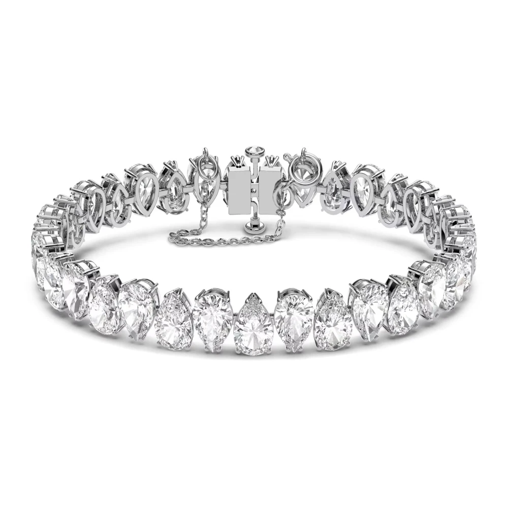 Swarovski Women's Gray Droplet Cut White Bracelet - Bracelets - One Size - Accessories