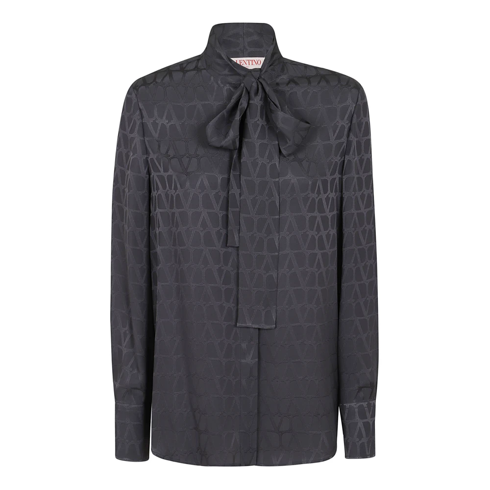 Valentino Garavani Zijden Jacquard Toile Iconographe Overhemd Gray Dames