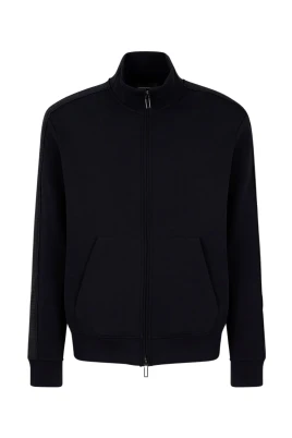Marinblå Sweatshirt med Hel Dragkedja