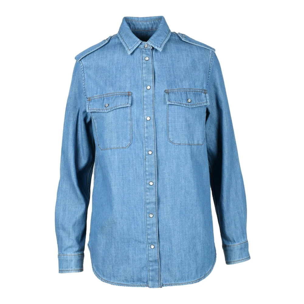 Max Mara Weekend Katoenen Overhemd Blue Dames