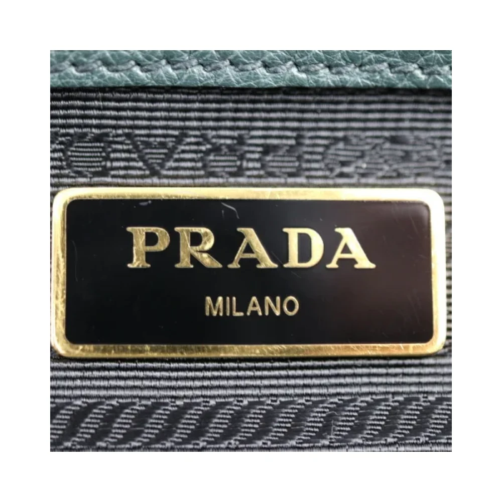 Prada Vintage Pre-owned Leather handbags Green Dames