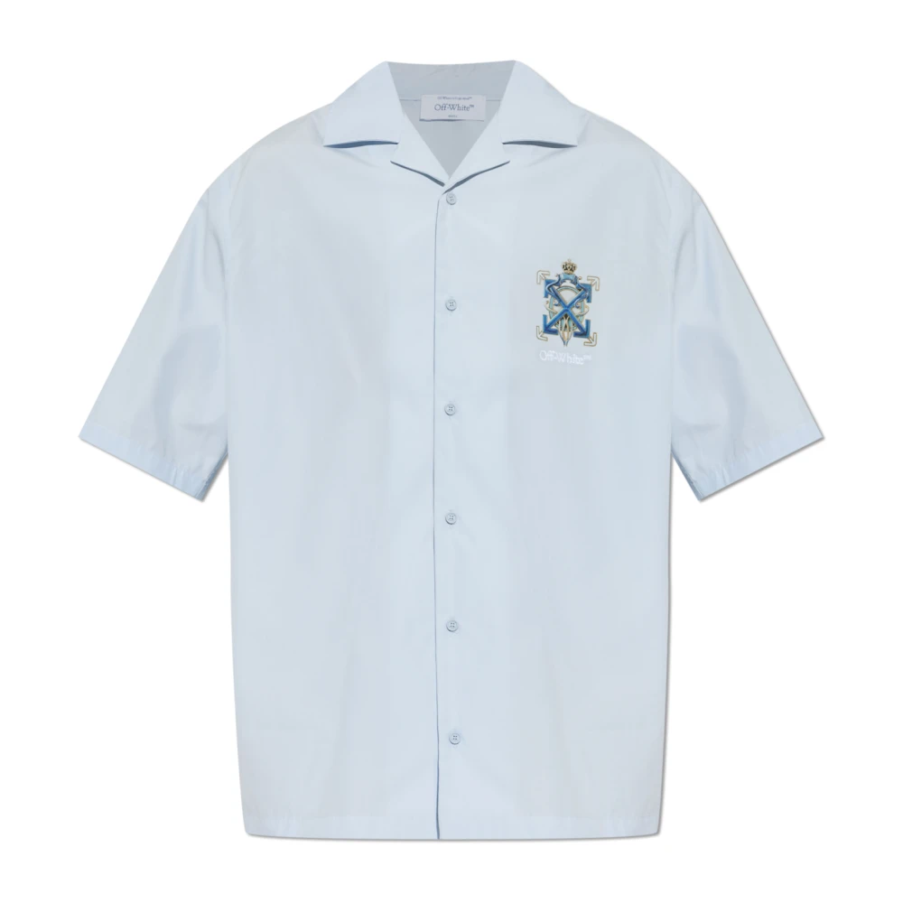 Off White Uomo Blu - Camicia Colorata Stampata Con Paillettes Scintillanti - Shirts - L