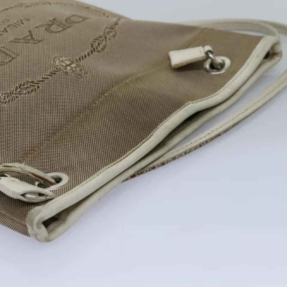 Prada Vintage Pre-owned Canvas prada-bags Beige Dames
