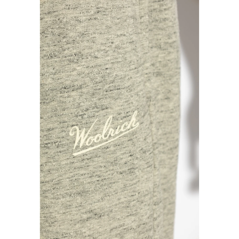 Woolrich Sweatpants met bedrukt logo Gray Heren