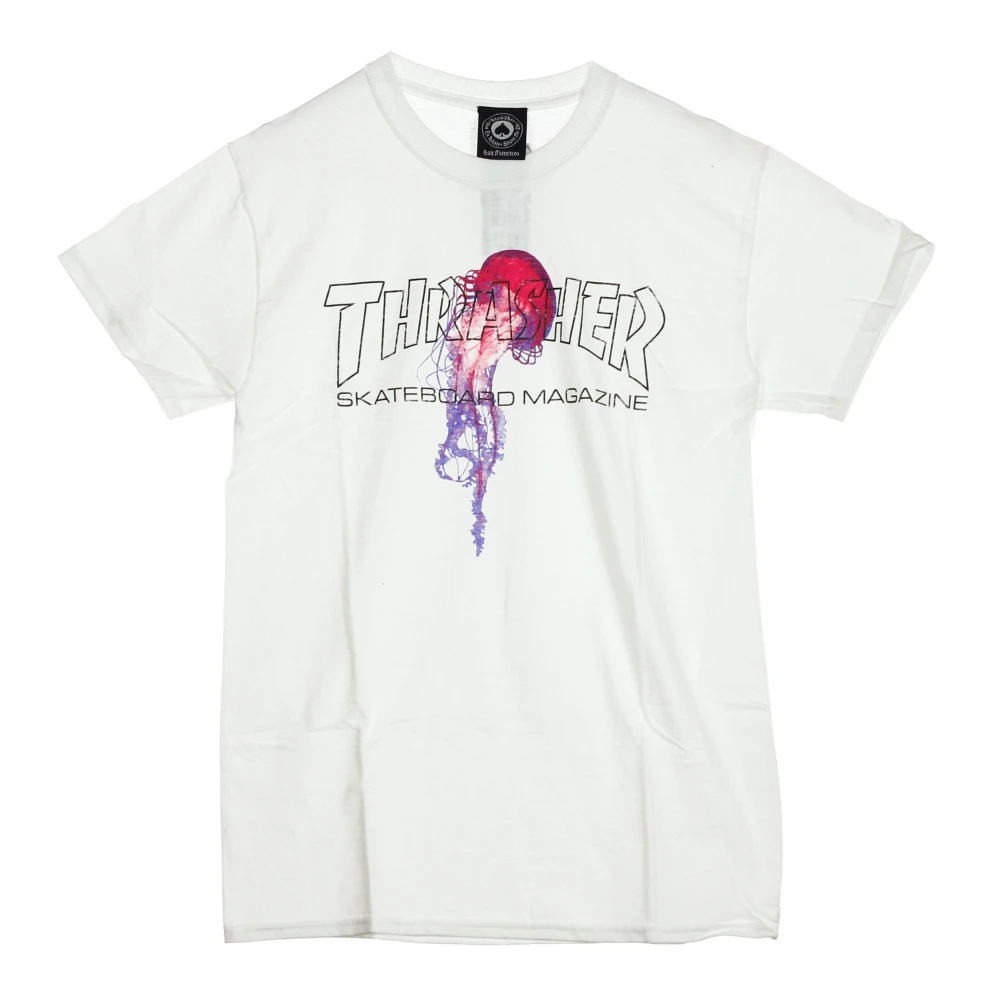 Thrasher Zwarte Heren Tee Korte Mouw Crew Neck White Heren