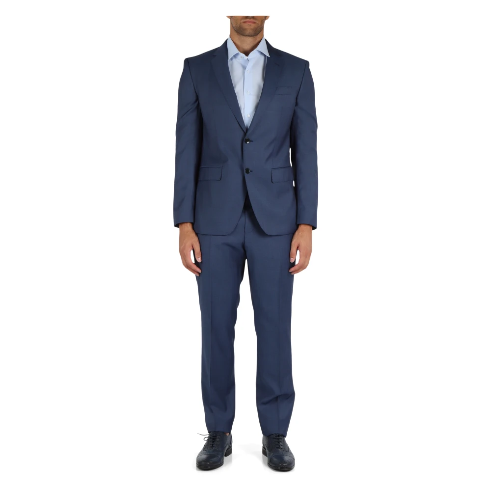 Boss Elegant Two-piece Suit Slim Fit Blue Heren