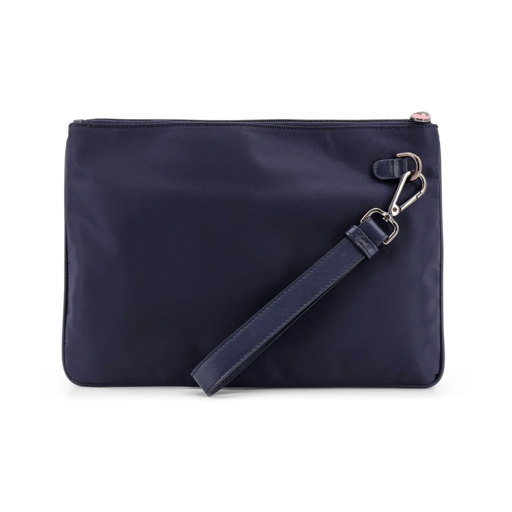 Kiton Nylon Clutch met Metalen Logo Blue Heren
