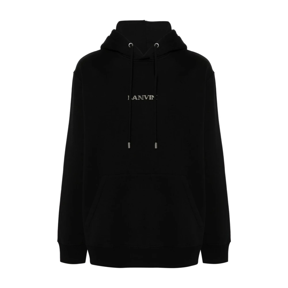 Lanvin Zwart Sweatshirt met Logo en Capuchon Black Heren
