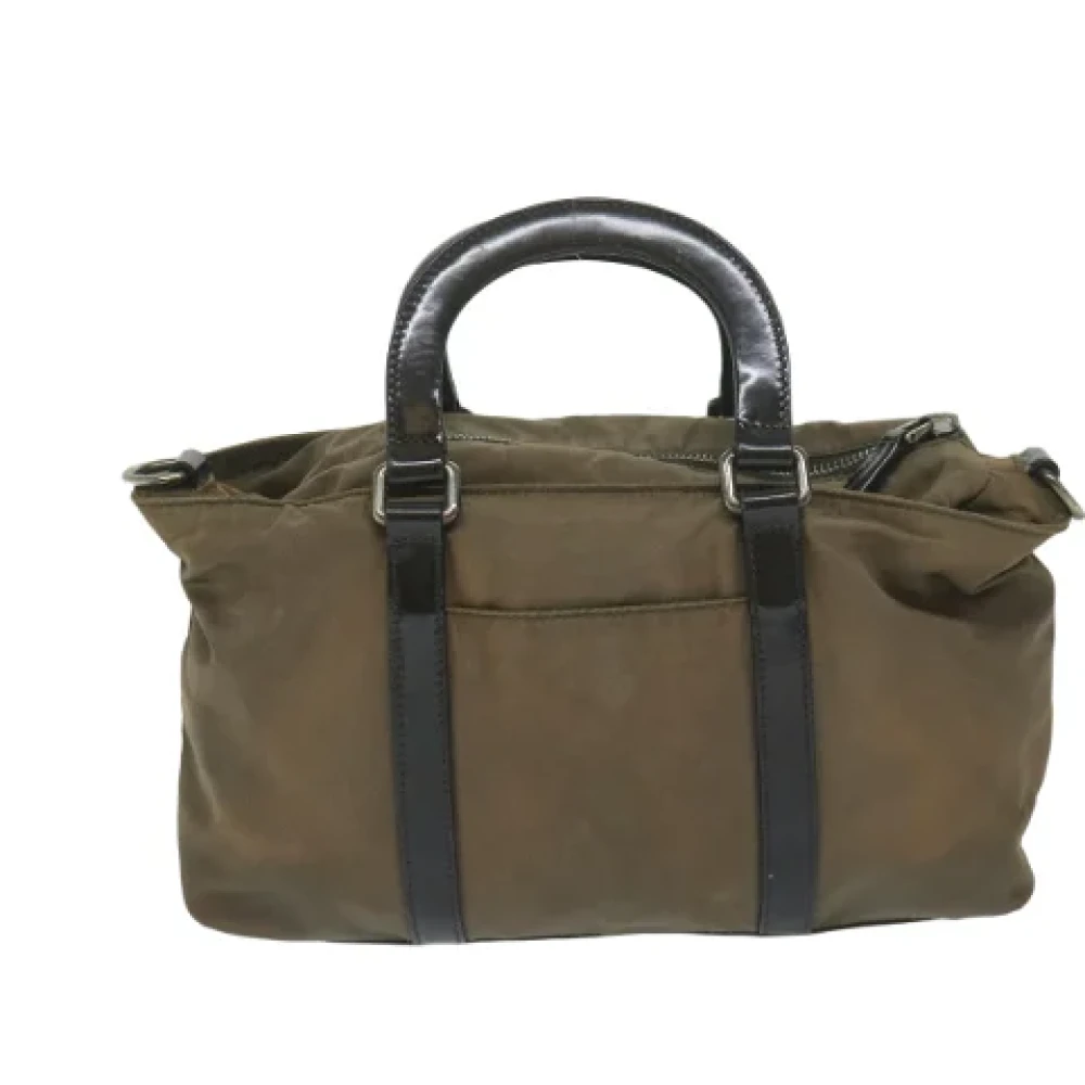 Prada Vintage Pre-owned Nylon handbags Green Dames