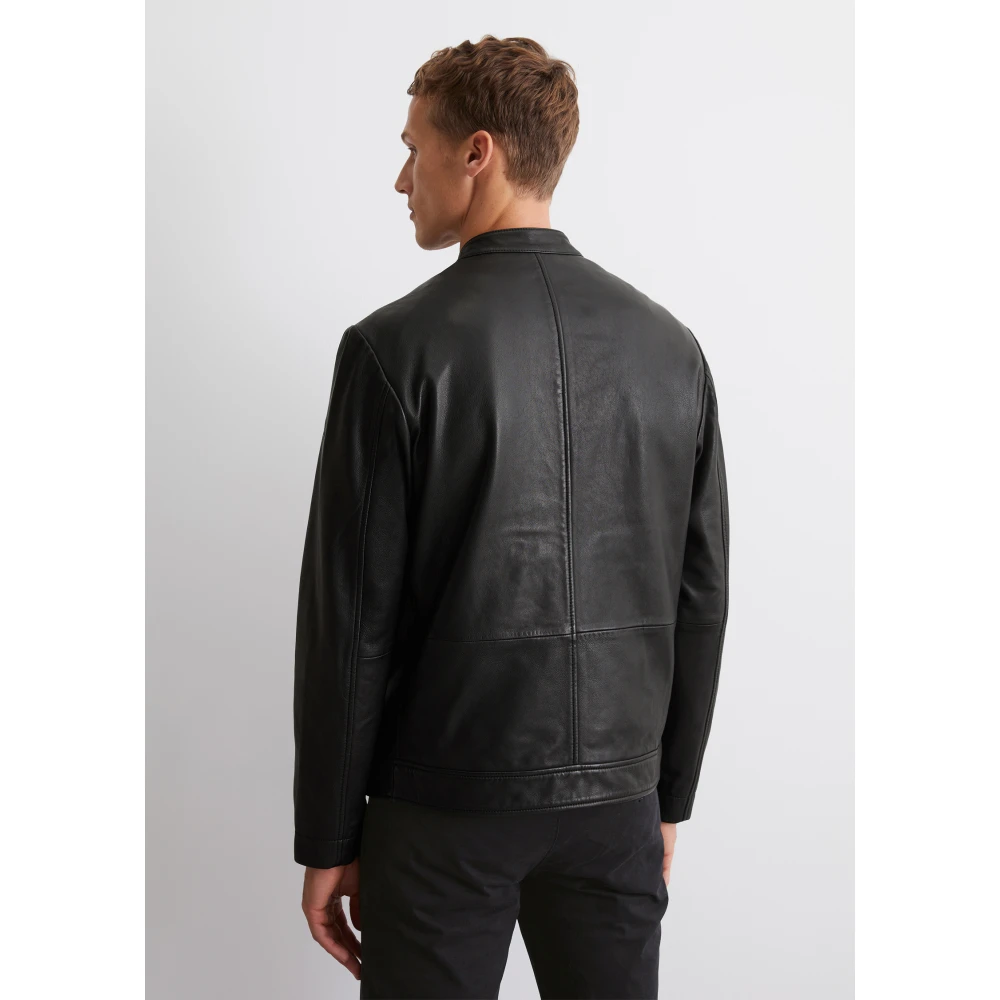 Marc O'Polo Leren jas regular Black Heren