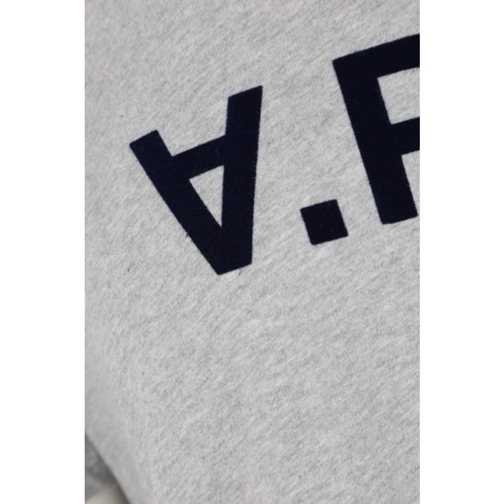 A.p.c. Grijze Katoenen Logo Print T-shirt Gray Heren
