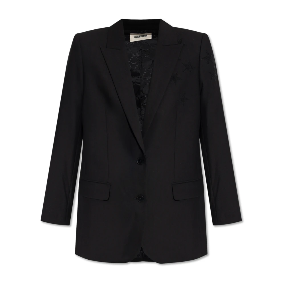 Zadig & Voltaire Blazer met gesloten revers Viva Black Dames