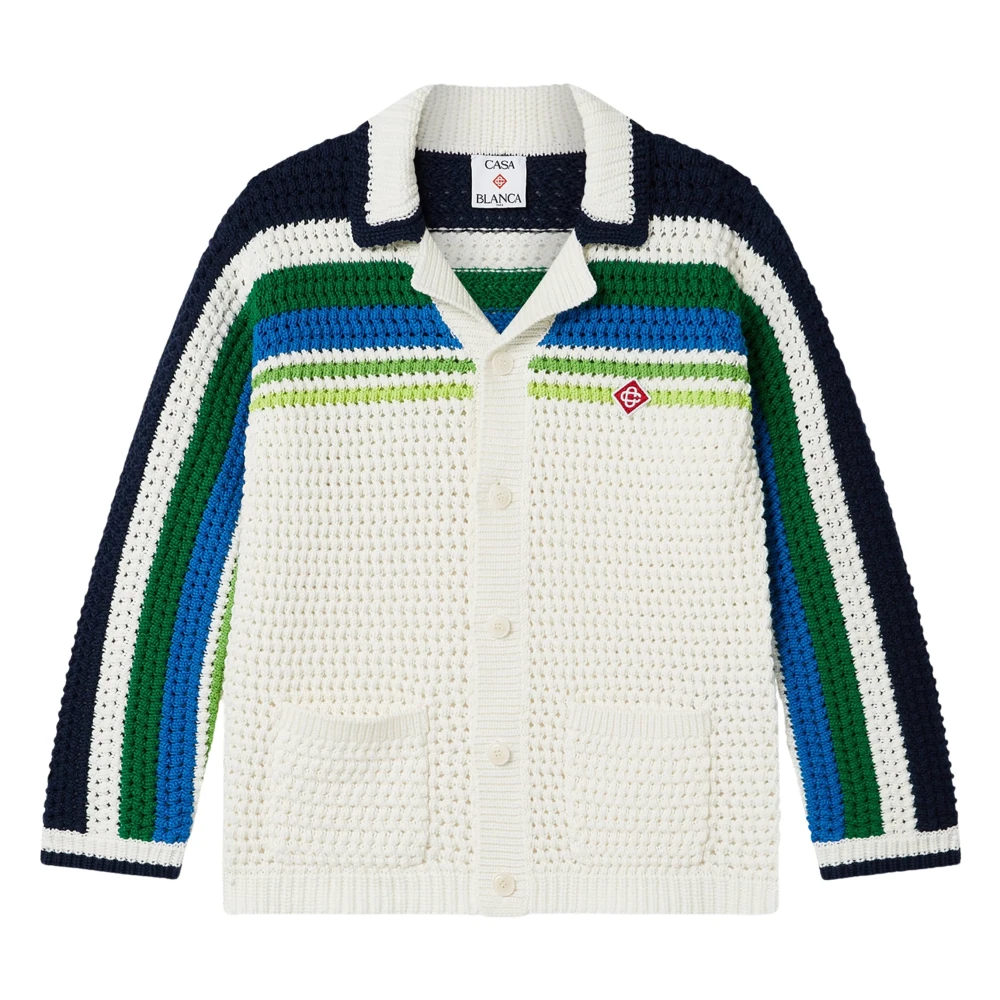 Casablanca Boys Multicolor Stripe Knit Shirt - Kids Cardigans - 9 Y - Kids
