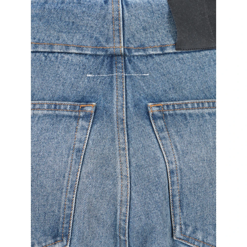 MM6 Maison Margiela Vintage Blauwe Loose-Fit Crop Jeans Blue Dames