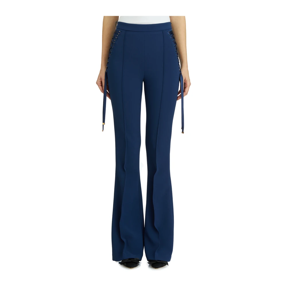 Elisabetta Franchi Flared broek met veters Blue Dames