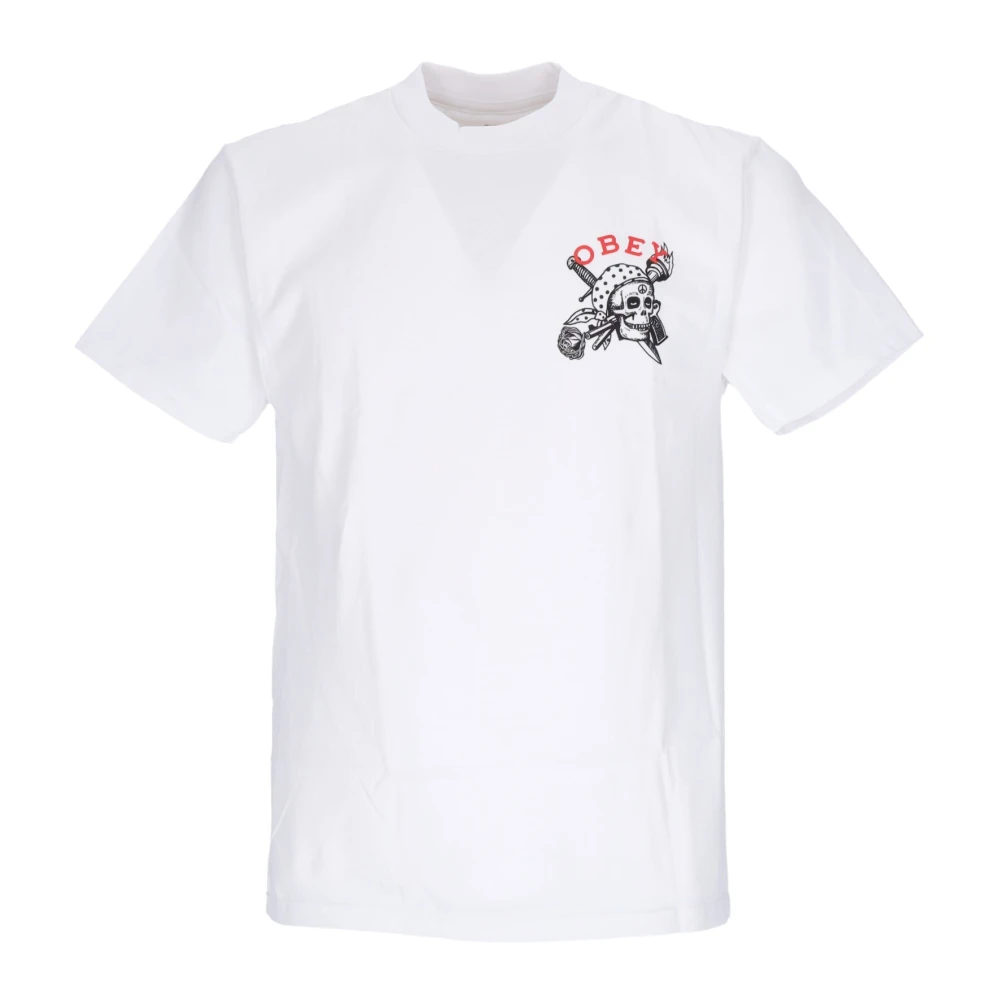 Obey Peace Skull Classic Tee Streetwear Collectie White Heren
