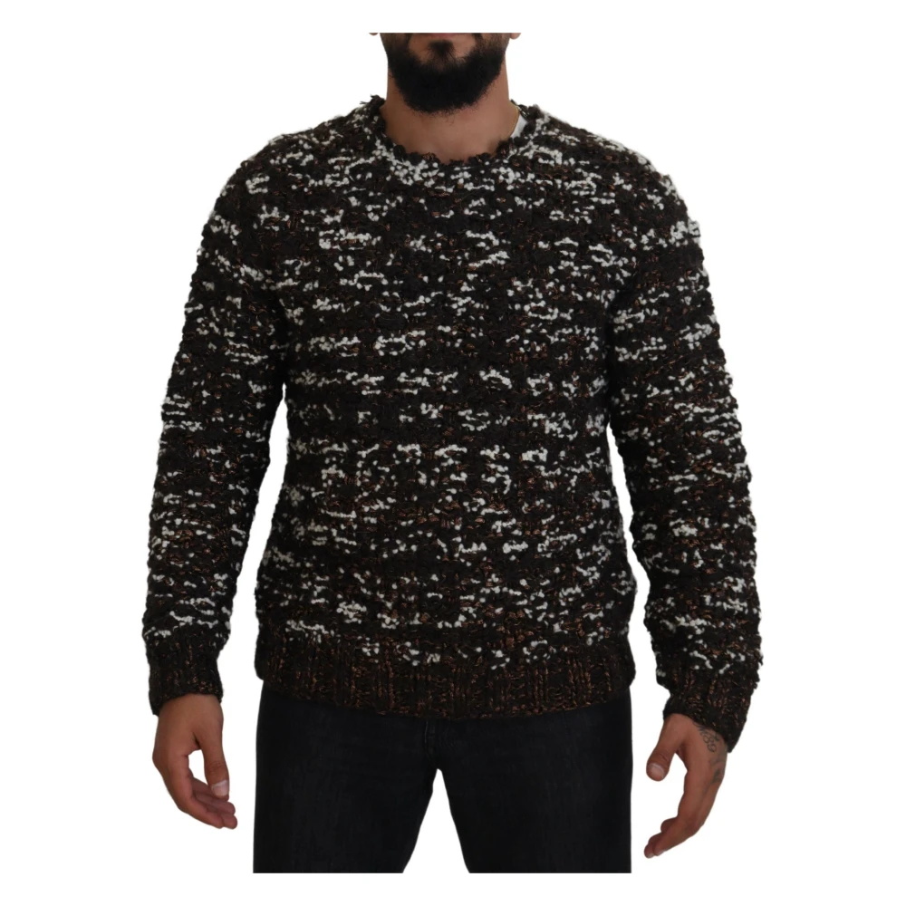 Dolce & Gabbana Bronzen Gebreide Trui Brown Heren