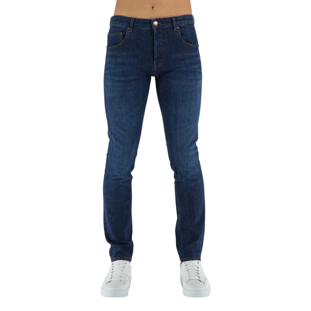 Don The Fuller Elegante Donkerblauwe Slim Fit Jeans Blue Heren