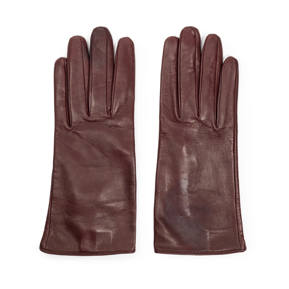 Dolce & Gabbana Women's Burgundy Short Leather Gloves