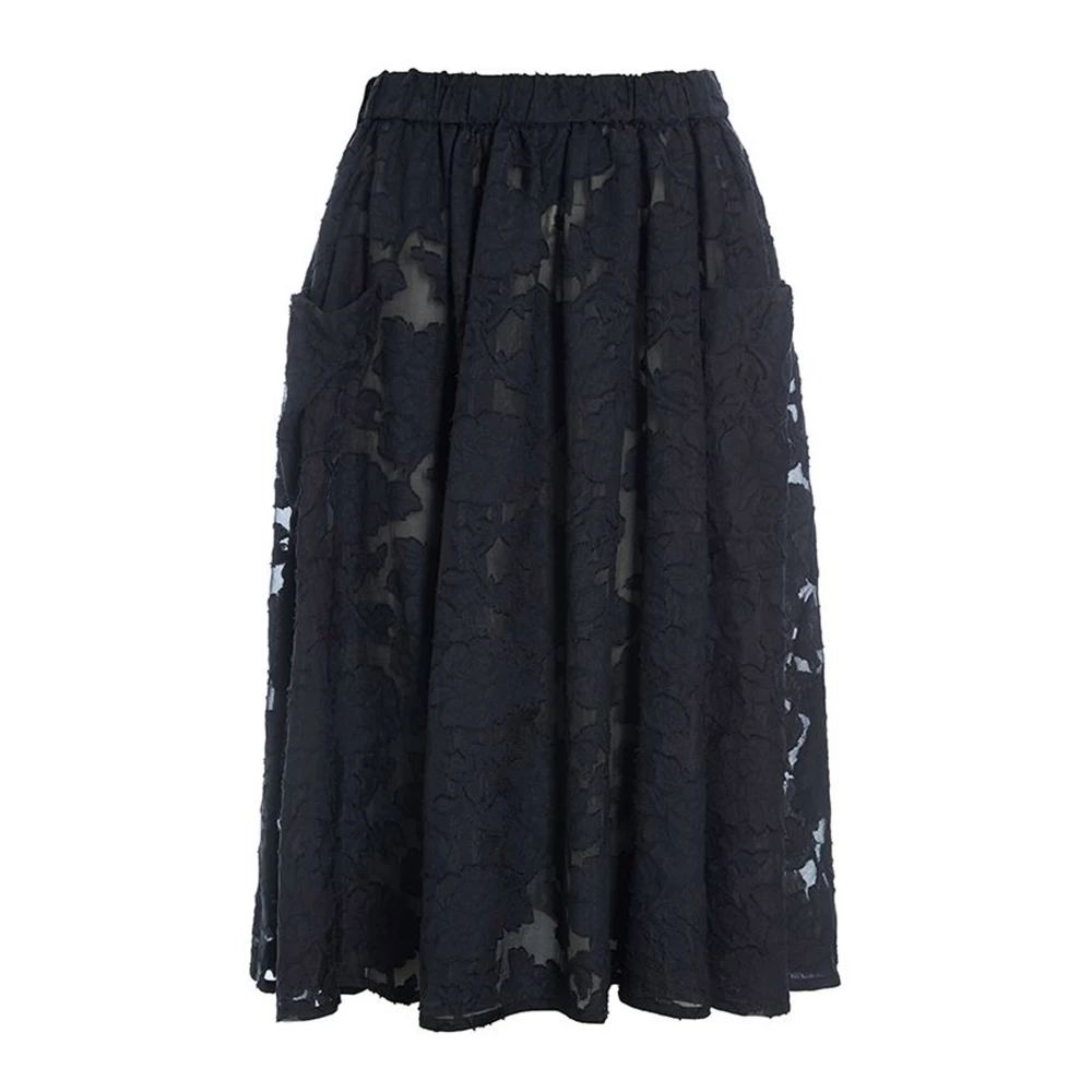 Bitte Kai Rand Bloemen Fil Coupé Rok Zwart Black Dames