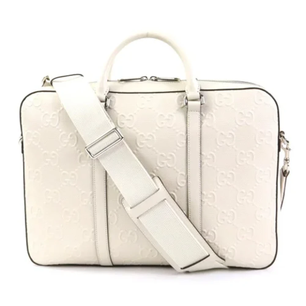 Gucci Vintage Pre-owned Leather shoulder-bags White Heren