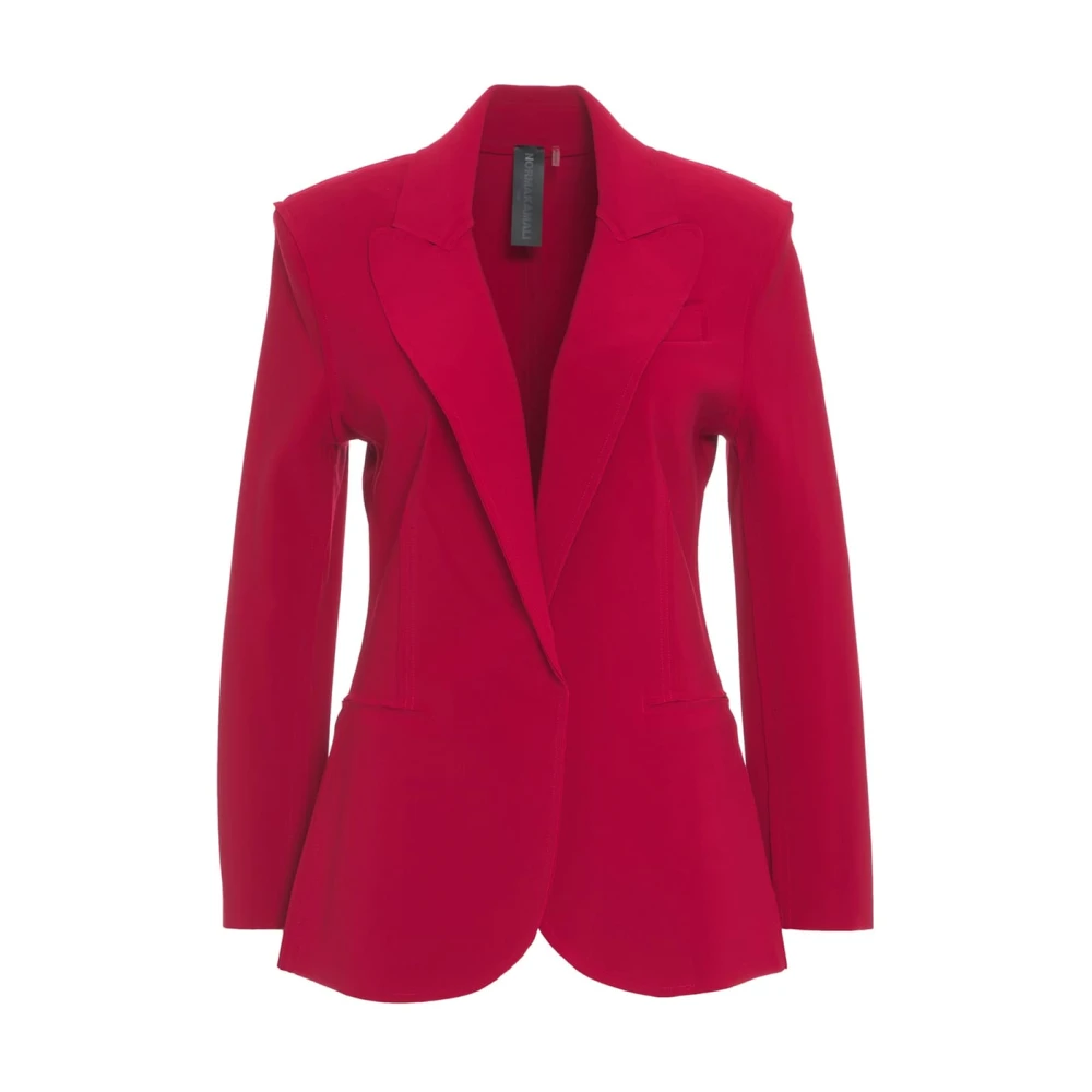 Norma Kamali Rode Blazer met Piek Revers Red Dames