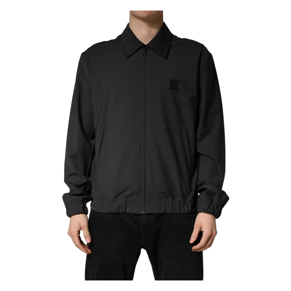Dolce & Gabbana Men's Black Light Jackets, M, Full Zip Jacket
